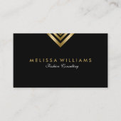 黒と金ゴールドモダンのアクセント 名刺 (正面)