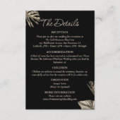 黒と金ゴールドモダンのエレガントな結婚式詳細 エンクロージャーカード (正面)