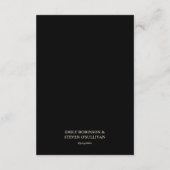 黒と金ゴールドモダンのエレガントな結婚式詳細 エンクロージャーカード (裏面)
