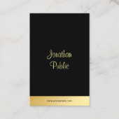 黒と金ゴールドモダンのエレガントスクリプトテンプレート 名刺 (正面)