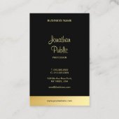 黒と金ゴールドモダンのエレガントスクリプトテンプレート 名刺 (裏面)