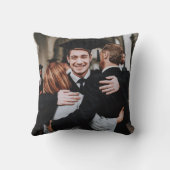 黒と金ゴールドモダンの写真の卒業 クッション (裏面)