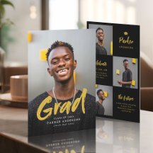 黒と金ゴールドモダンの写真の卒業