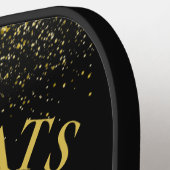 黒と金ゴールドモダンの卒業おめでとう ピックルボールラケット (左詳細)