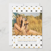 黒と金ゴールドモダンの卒業招待状 招待状 (正面)