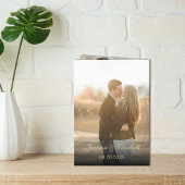 黒と金ゴールドモダンの多くの結婚写真の折り畳み 招待状