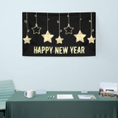 黒と金ゴールドモダンの大晦日パーティー 横断幕 (トレードショー)