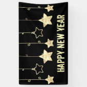 黒と金ゴールドモダンの大晦日パーティー 横断幕 (縦)