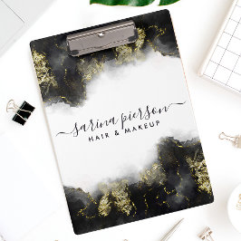 黒と金ゴールドモダンの液体水カラーインク クリップボード