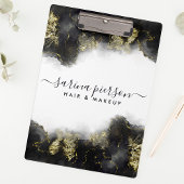 黒と金ゴールドモダンの液体水カラーインク クリップボード