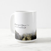 黒と金ゴールドモダンの液体水カラーインク コーヒーマグカップ (正面左)