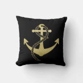 黒と金ゴールドモダンの航海の枕 クッション (正面)