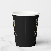 黒と金ゴールドモダンの50歳の誕生パーティー 紙コップ (右)