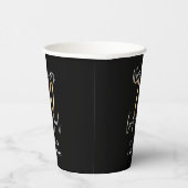 黒と金ゴールドモダンの70歳の誕生パーティー 紙コップ (右)