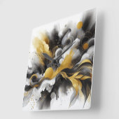 黒と金ゴールドモダンのAI壁時計 スクエア壁時計 (傾斜)