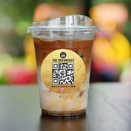 黒と金ゴールドモダンのInstagram Qrコード ラウンドシール