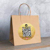 黒と金ゴールドモダンのInstagram Qrコード ラウンドシール