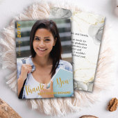 黒と金ゴールドモダンのPhoto Scriptハート大学院 サンキューカード