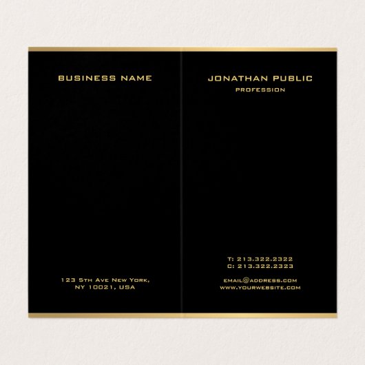 黒と金ゴールドモダンエレガント 名刺 (内部フラット)