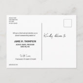 黒と金ゴールドモダンパーソナライズされた大学院 案内ポストカード (裏面)