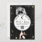 黒と金ゴールドモダン天月の日付を保存 (正面)