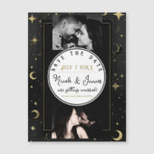 黒と金ゴールドモダン天月の日付を保存 (正面)