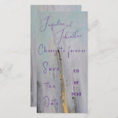 黒と金ゴールドモダン抽象芸術日付の保存 セーブザデート (正面/裏面)