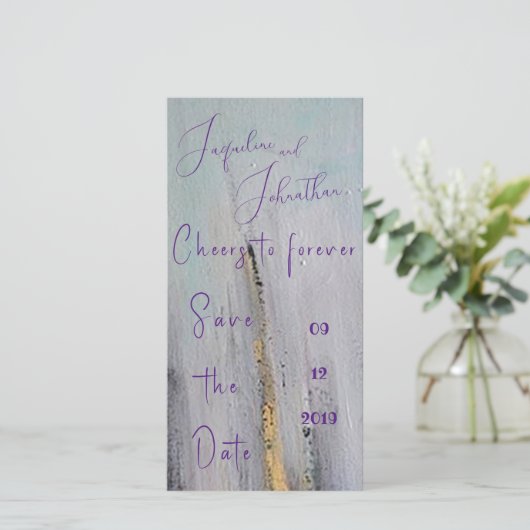 黒と金ゴールドモダン抽象芸術日付の保存 セーブザデート (スタンド正面)