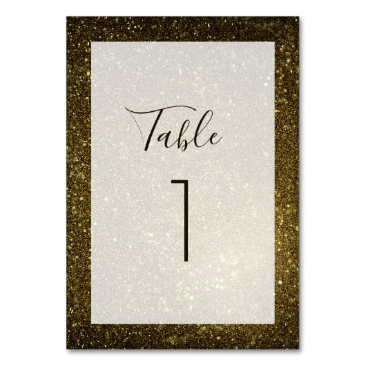 黒と金ゴールドモダン結婚の テーブルナンバー (正面)
