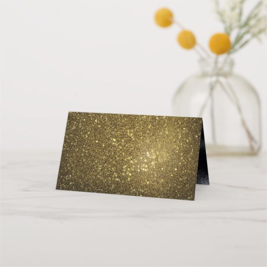 黒と金ゴールドモダン結婚の プレイスカード (裏面)