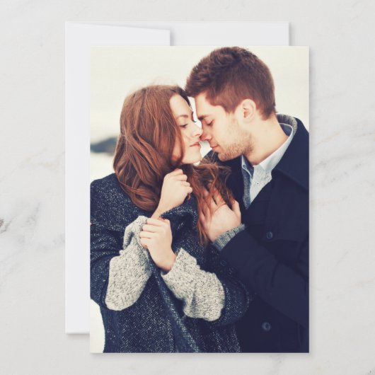 黒と金ゴールドモノグラム写真冬の結婚式 招待状 (裏面)