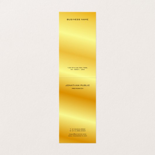 黒と金ゴールドモノモダングラエレガントムテンプレート 名刺 (内部フラット)