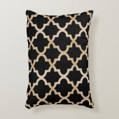 黒と金ゴールドモロッコパターン アクセントクッション (正面(垂直))