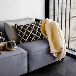 黒と金ゴールドモロッコパターン アクセントクッション