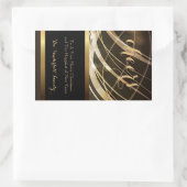 黒と金ゴールドライトクリスマスワインボトルラベル 長方形シール (バッグ)