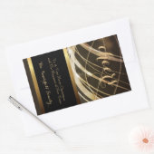 黒と金ゴールドライトクリスマスワインボトルラベル 長方形シール (封筒)