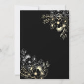 黒と金ゴールドリハーサルディナーの前の夜 招待状 (裏面)