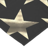 黒と金ゴールドルックスターズのパターンモダンクリスマス ロングテーブルランナー (コーナー)