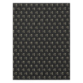 黒と金ゴールドルックスターパターンフェスティバル エレガント テーブルクロス (正面)