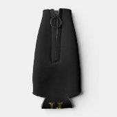 黒と金ゴールドレターHひまわり ボトルクーラー (裏面)