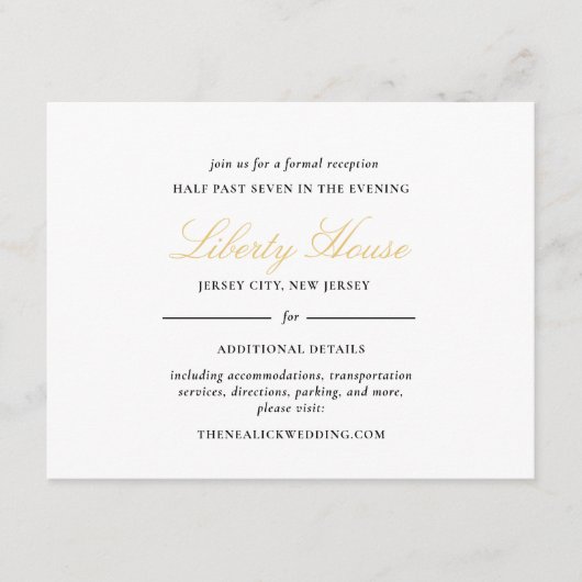 黒と金ゴールドレーススクエレガントリプト披露宴 エンクロージャーカード (正面)