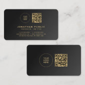 黒と金ゴールドロゴの丸い角をアップロード 名刺 (正面/裏面)