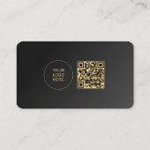 黒と金ゴールドロゴの丸い角をアップロード 名刺 (裏面)