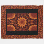 黒と金ゴールドワイルドフラワー10 フリースブランケット (正面(横))