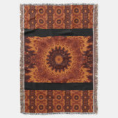 黒と金ゴールドワイルドフラワー11 スローブランケット (正面縦)