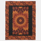 黒と金ゴールドワイルドフラワー11 フリースブランケット (正面)