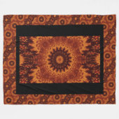 黒と金ゴールドワイルドフラワー11 フリースブランケット (正面(横))