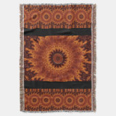 黒と金ゴールドワイルドフラワー12 スローブランケット (正面縦)