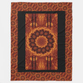 黒と金ゴールドワイルドフラワー13 フリースブランケット (正面)