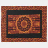 黒と金ゴールドワイルドフラワー13 フリースブランケット (正面(横))